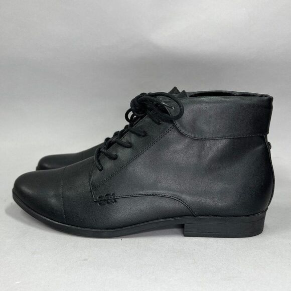 London‎ Fog Clora Boots Girls Size 11 Black Leather Lace Up Ankle Booties - Picture 4 of 11